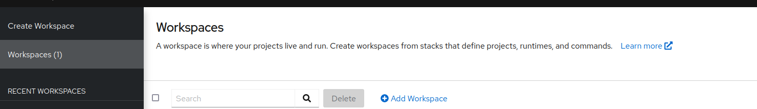Add workspace button